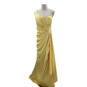 Lavetir Chic One-Shoulder Yellow Evening Dress